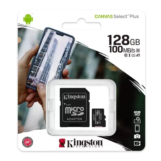 Micro Sd. 128gb Kingston Class10 Canvas 100mb/s Cod: 4014